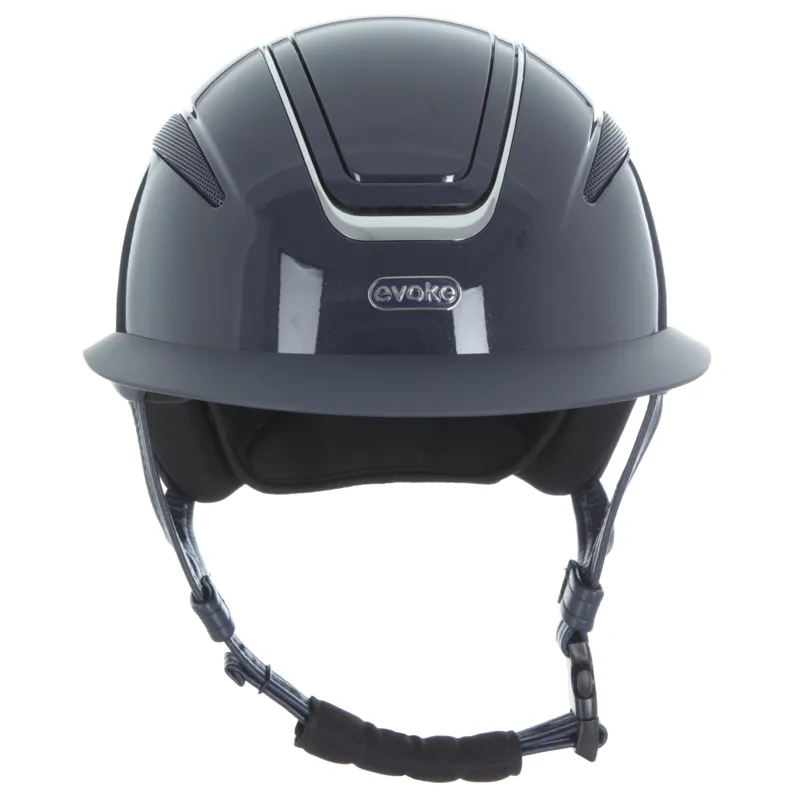 Callisto Wide Peak Navy Metallic/Chrome Riding Helmet